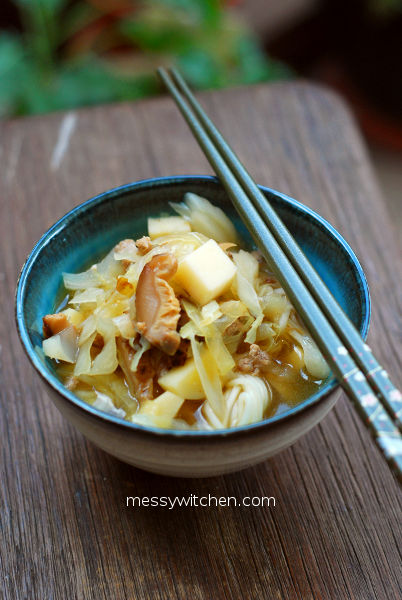 Arrowhead Mushroom Miso Noodle Soup